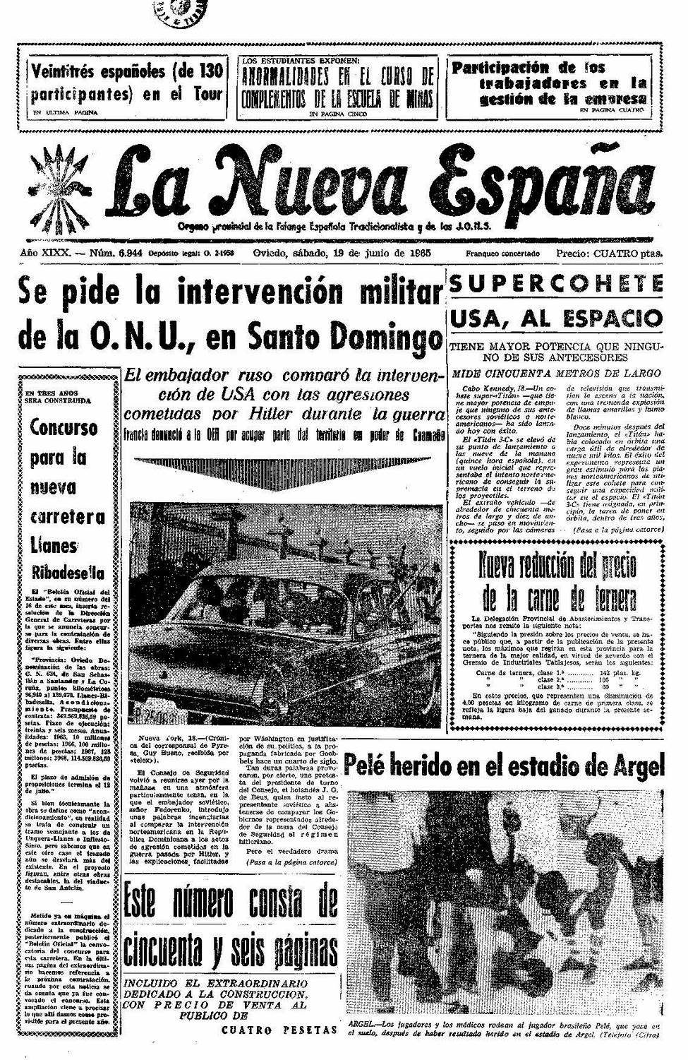 Portada del Sábado, 19 de Junio de 1965
