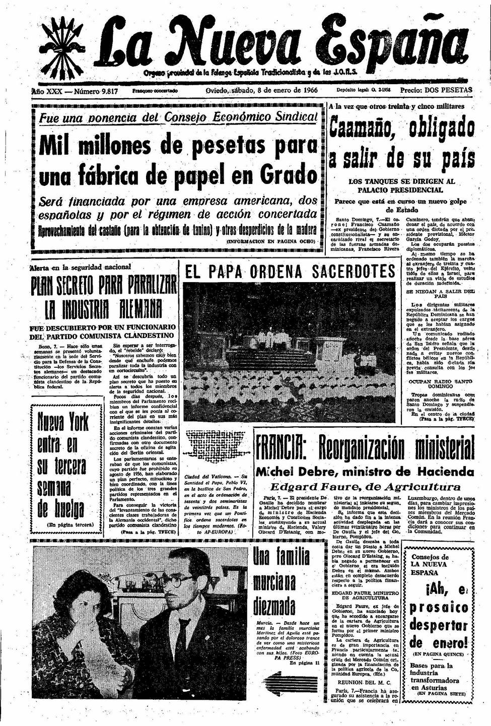Portada del Sábado, 8 de Enero de 1966