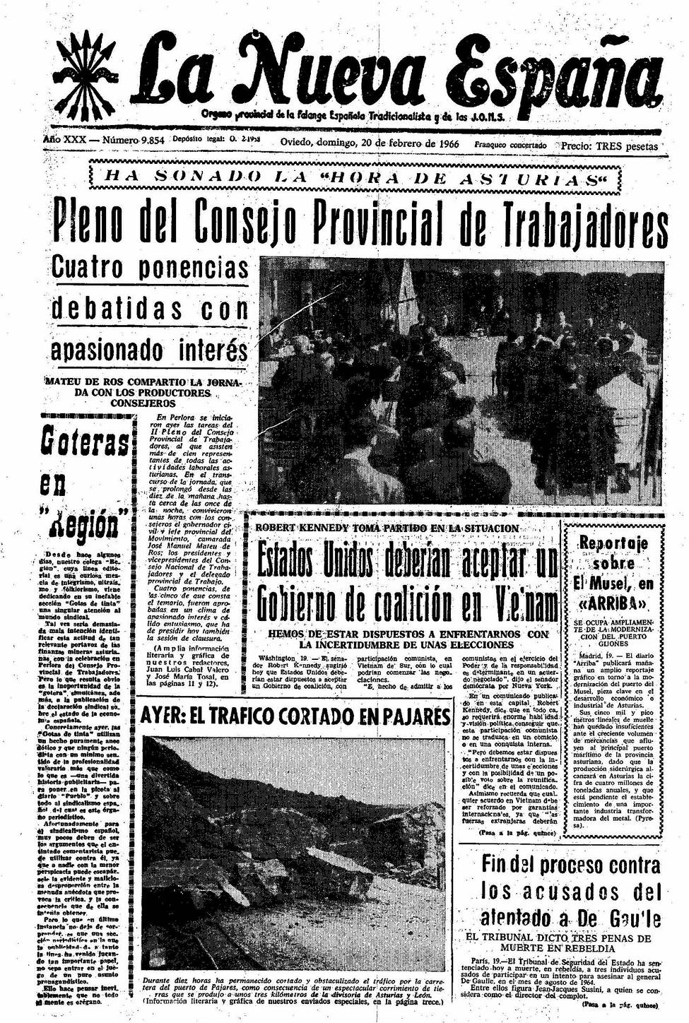 Portada del Domingo, 20 de Febrero de 1966