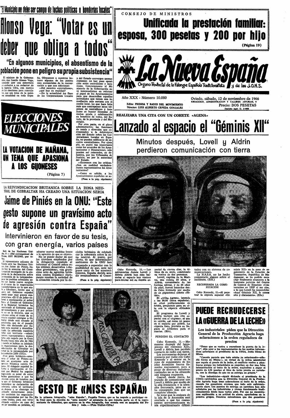Portada del Sábado, 12 de Noviembre de 1966