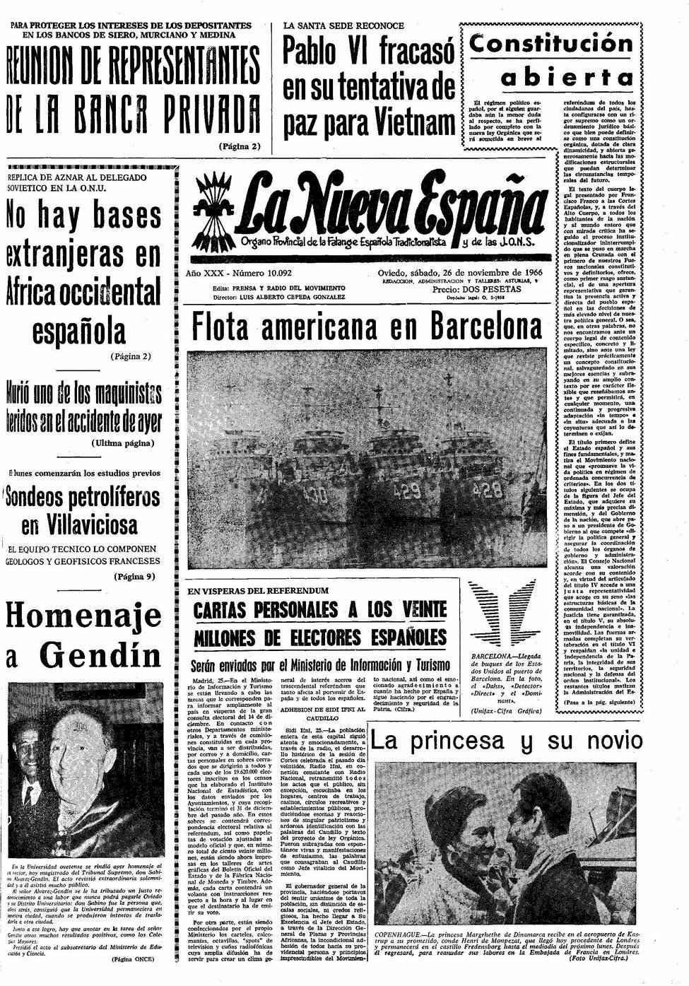 Portada del Sábado, 26 de Noviembre de 1966
