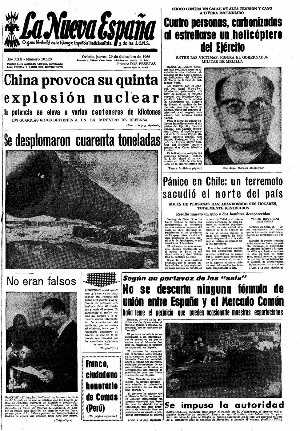 Portada del Jueves, 29 de Diciembre de 1966