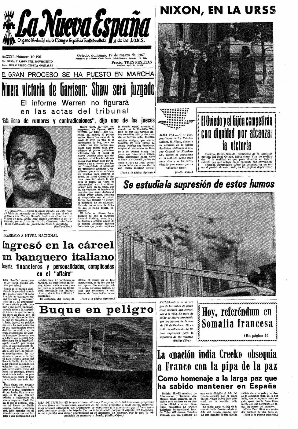 Portada del Domingo, 19 de Marzo de 1967