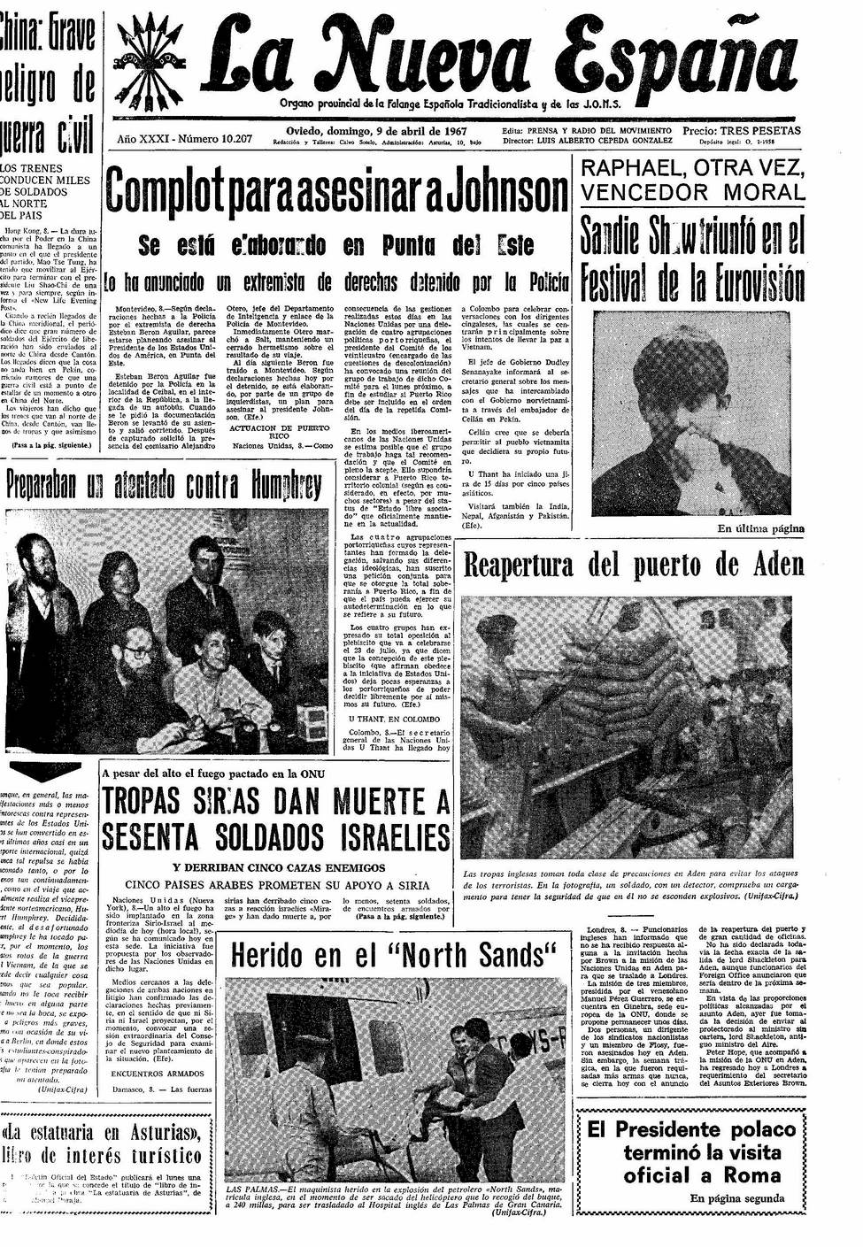 Portada del Domingo, 9 de Abril de 1967