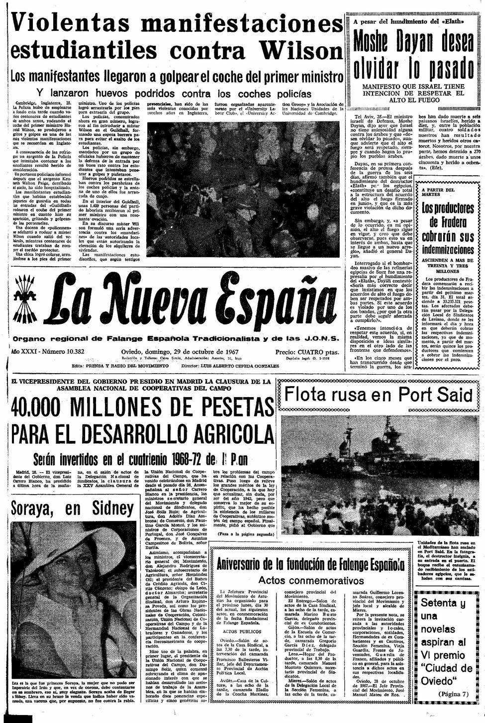 Portada del Domingo, 29 de Octubre de 1967