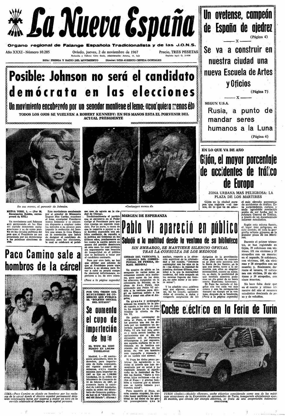 Portada del Jueves, 2 de Noviembre de 1967
