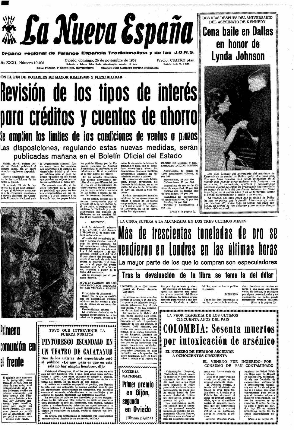 Portada del Domingo, 26 de Noviembre de 1967