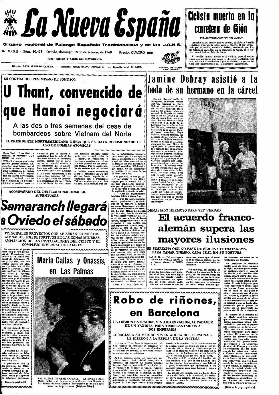 Portada del Domingo, 18 de Febrero de 1968
