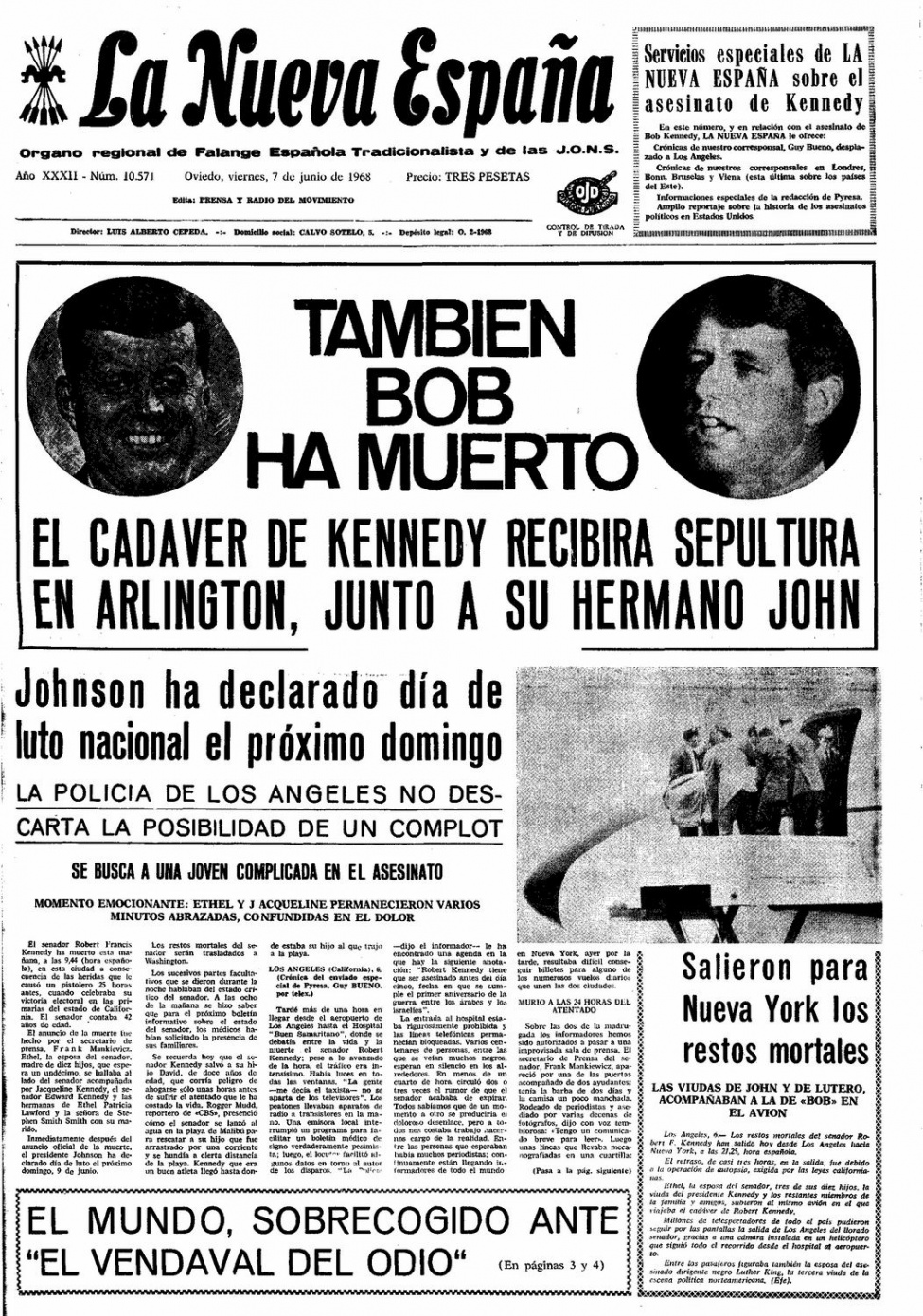Portada del Viernes, 7 de Junio de 1968