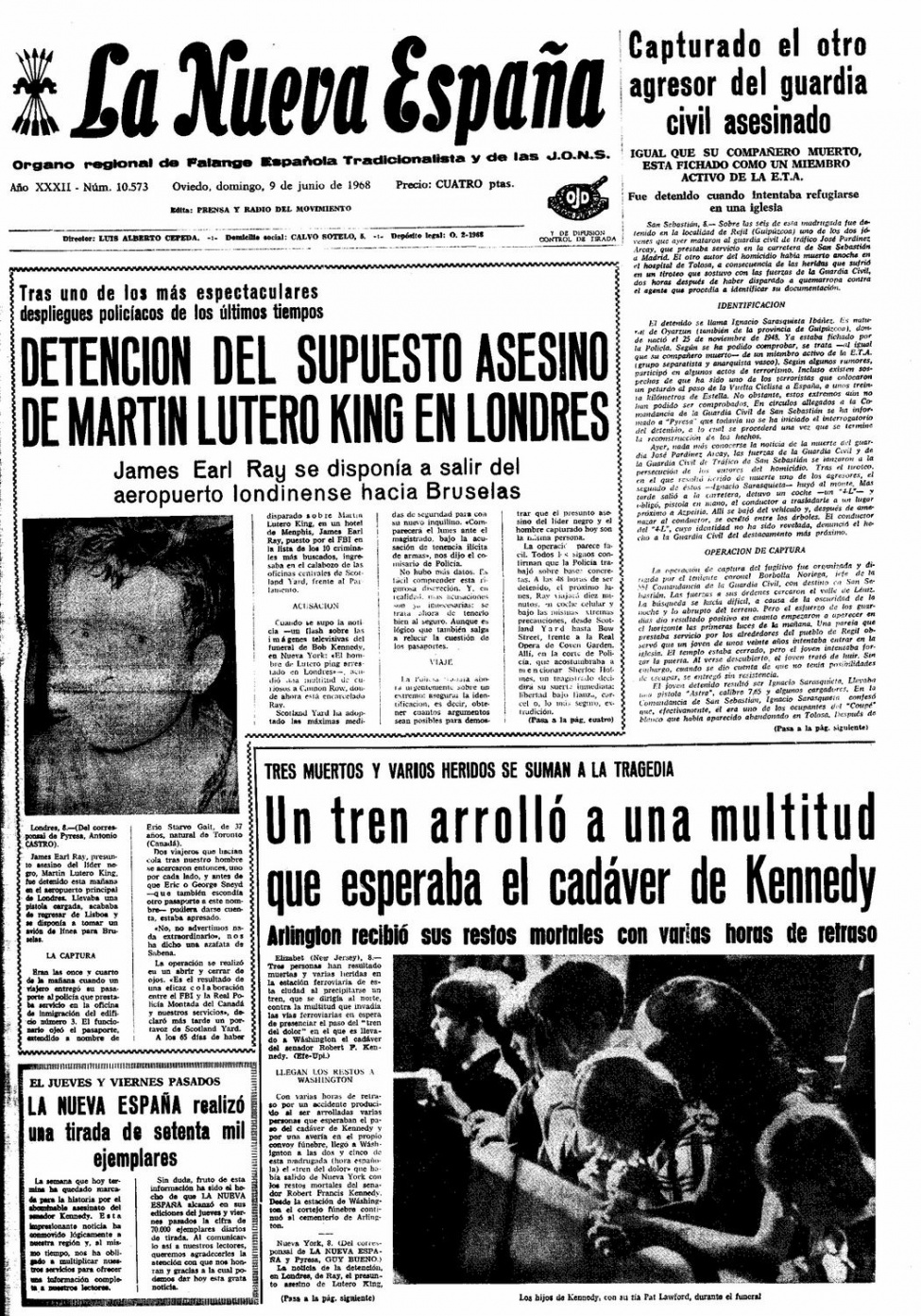Portada del Domingo, 9 de Junio de 1968