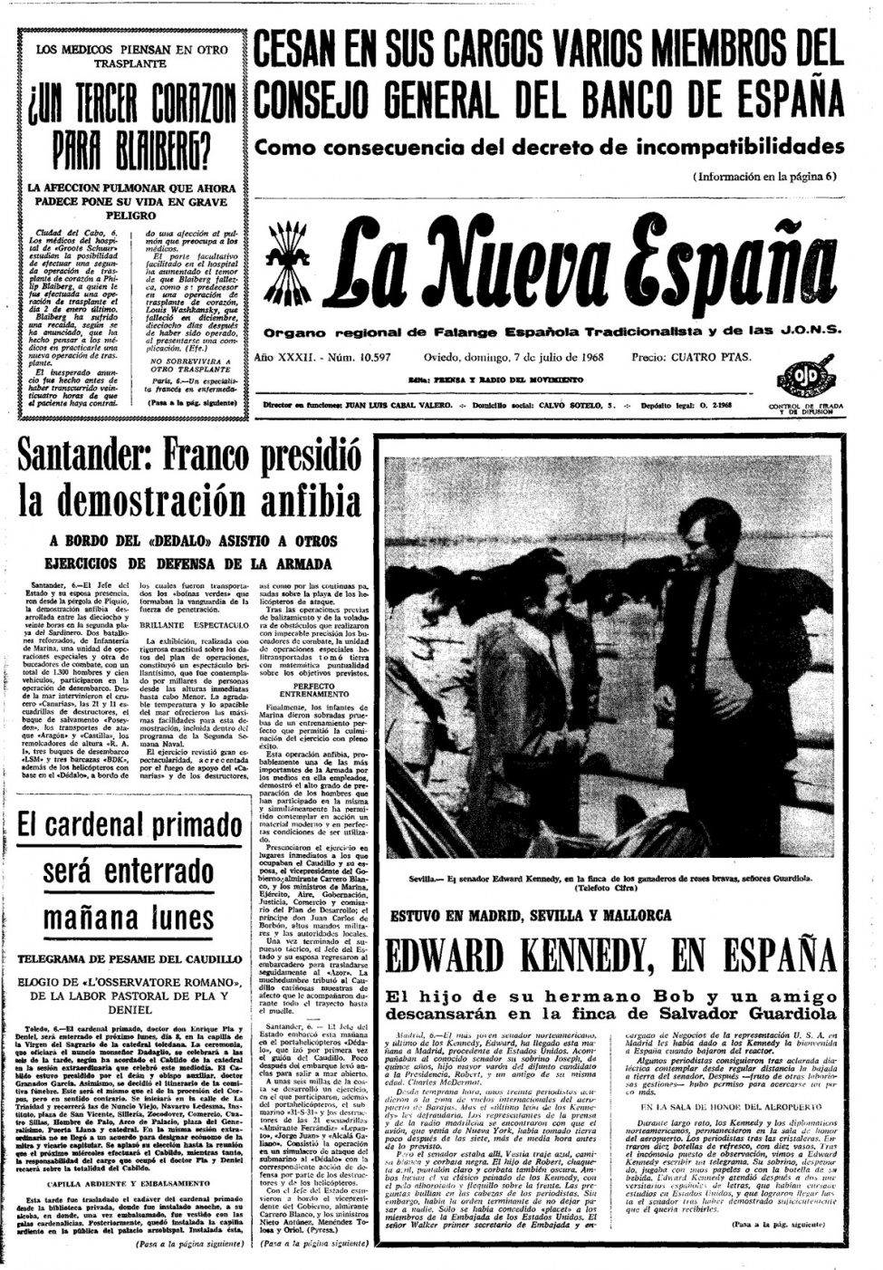 Portada del Domingo, 7 de Julio de 1968