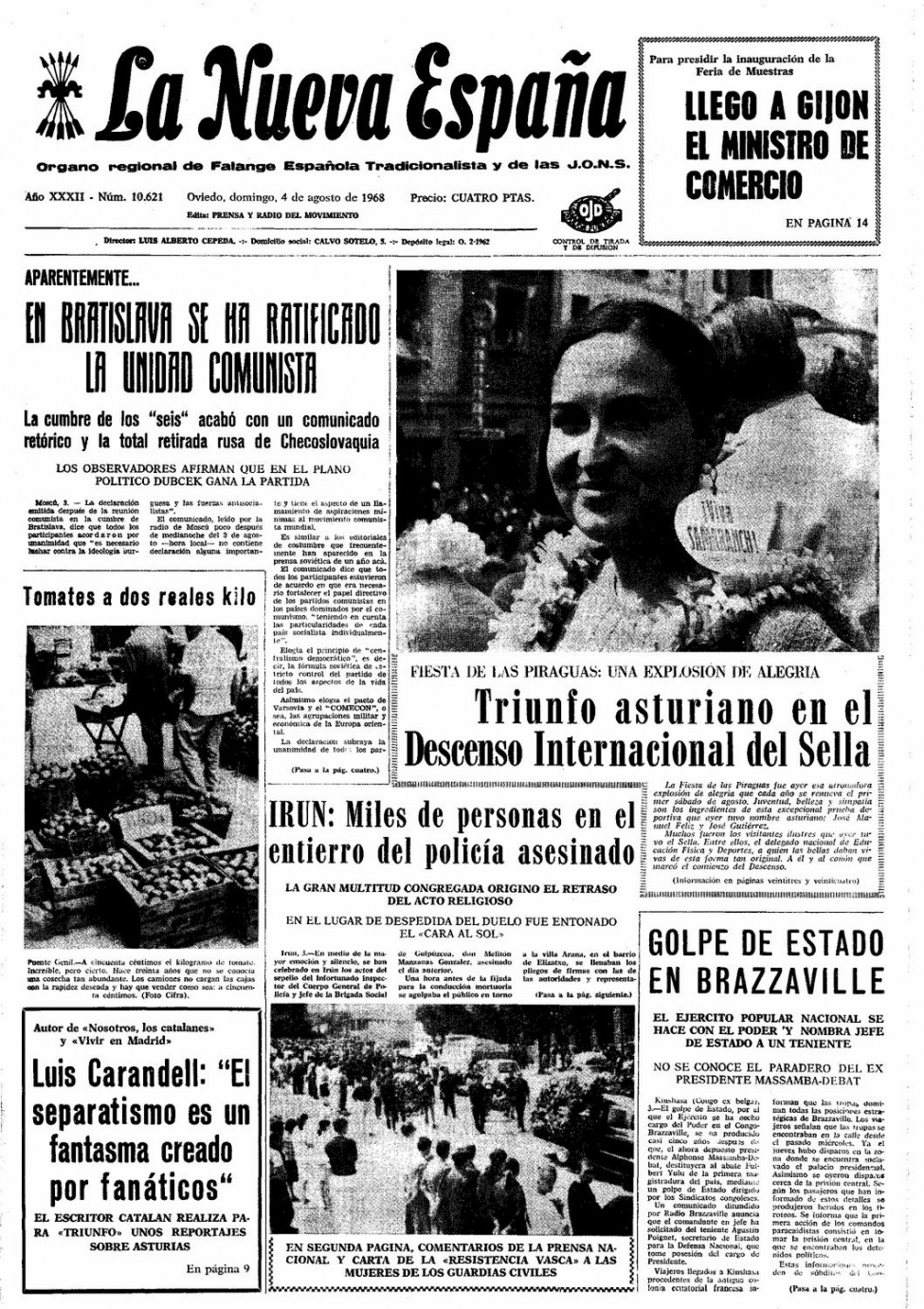 Portada del Domingo, 4 de Agosto de 1968
