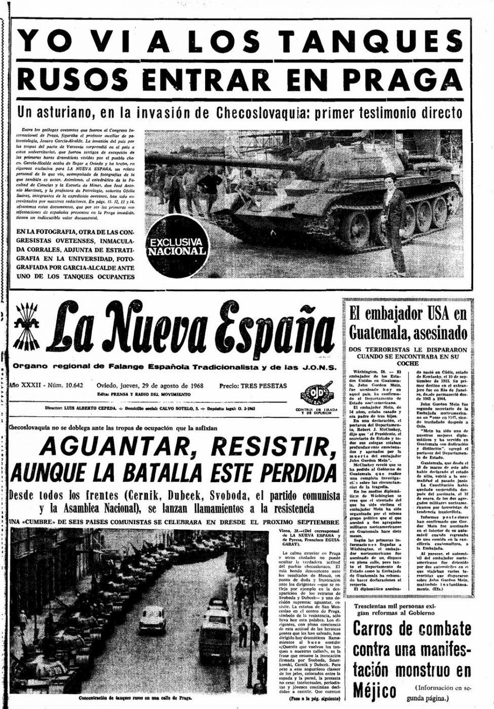 Portada del Jueves, 29 de Agosto de 1968
