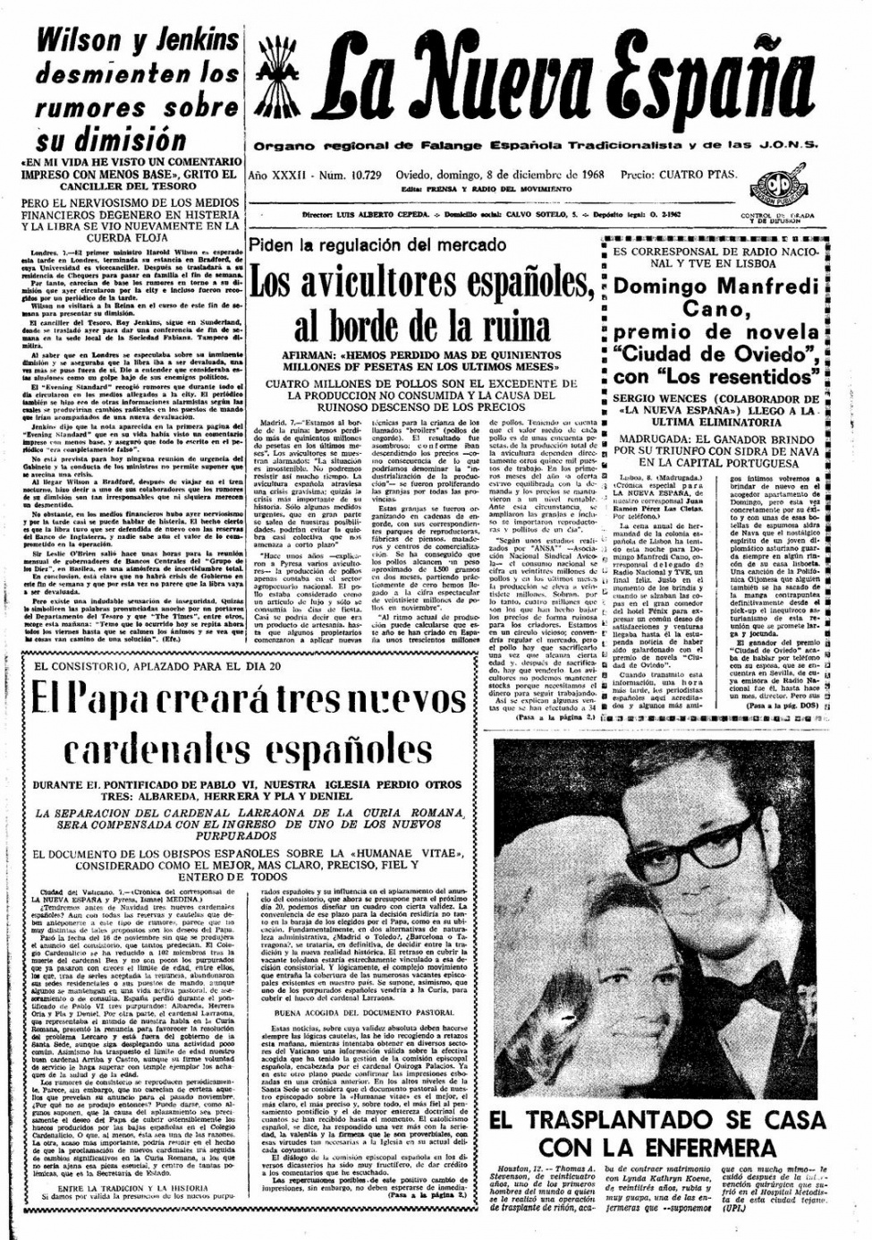 Portada del Domingo, 8 de Diciembre de 1968