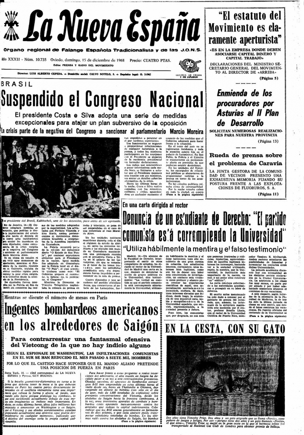 Portada del Domingo, 15 de Diciembre de 1968