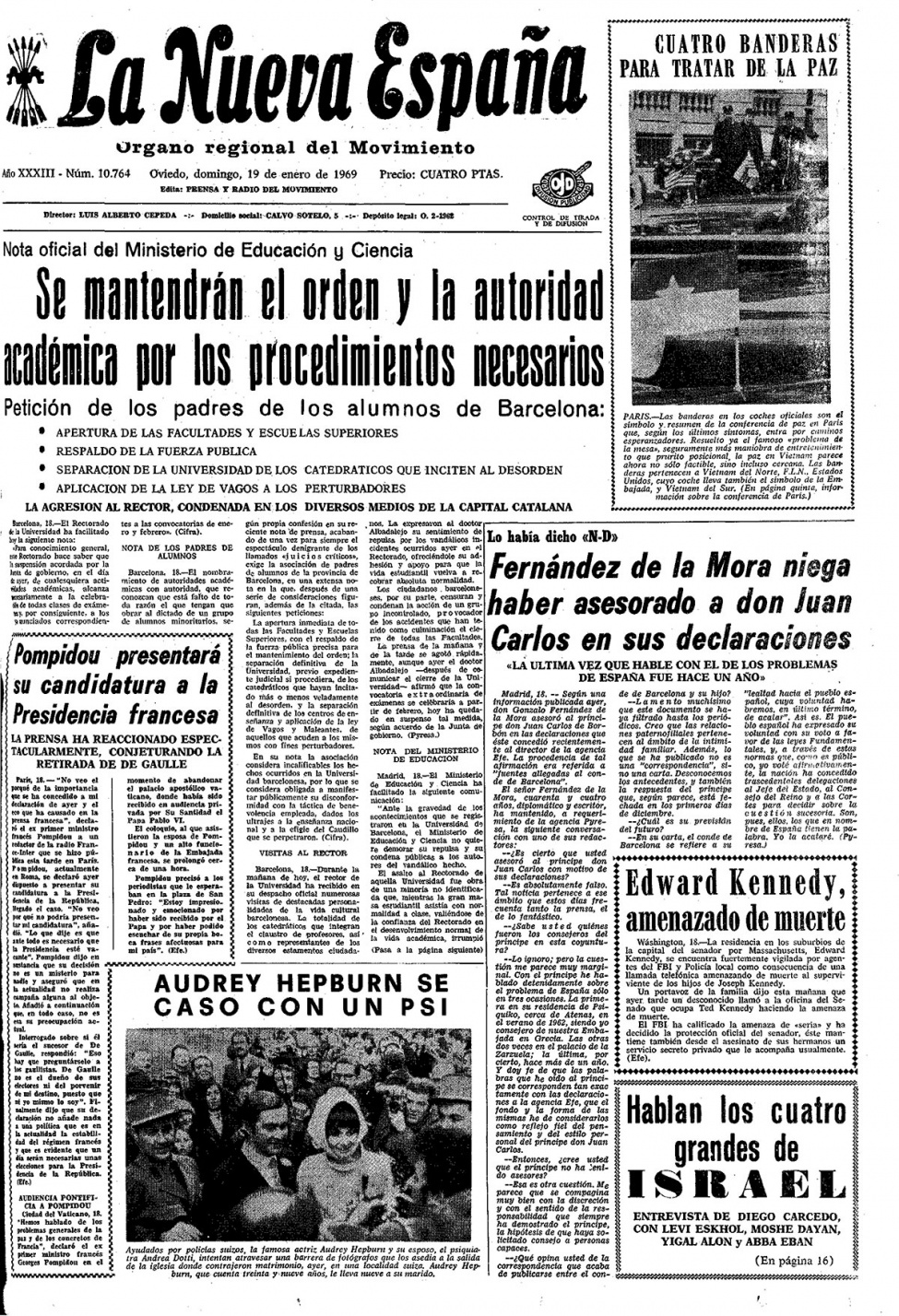 Portada del Domingo, 19 de Enero de 1969
