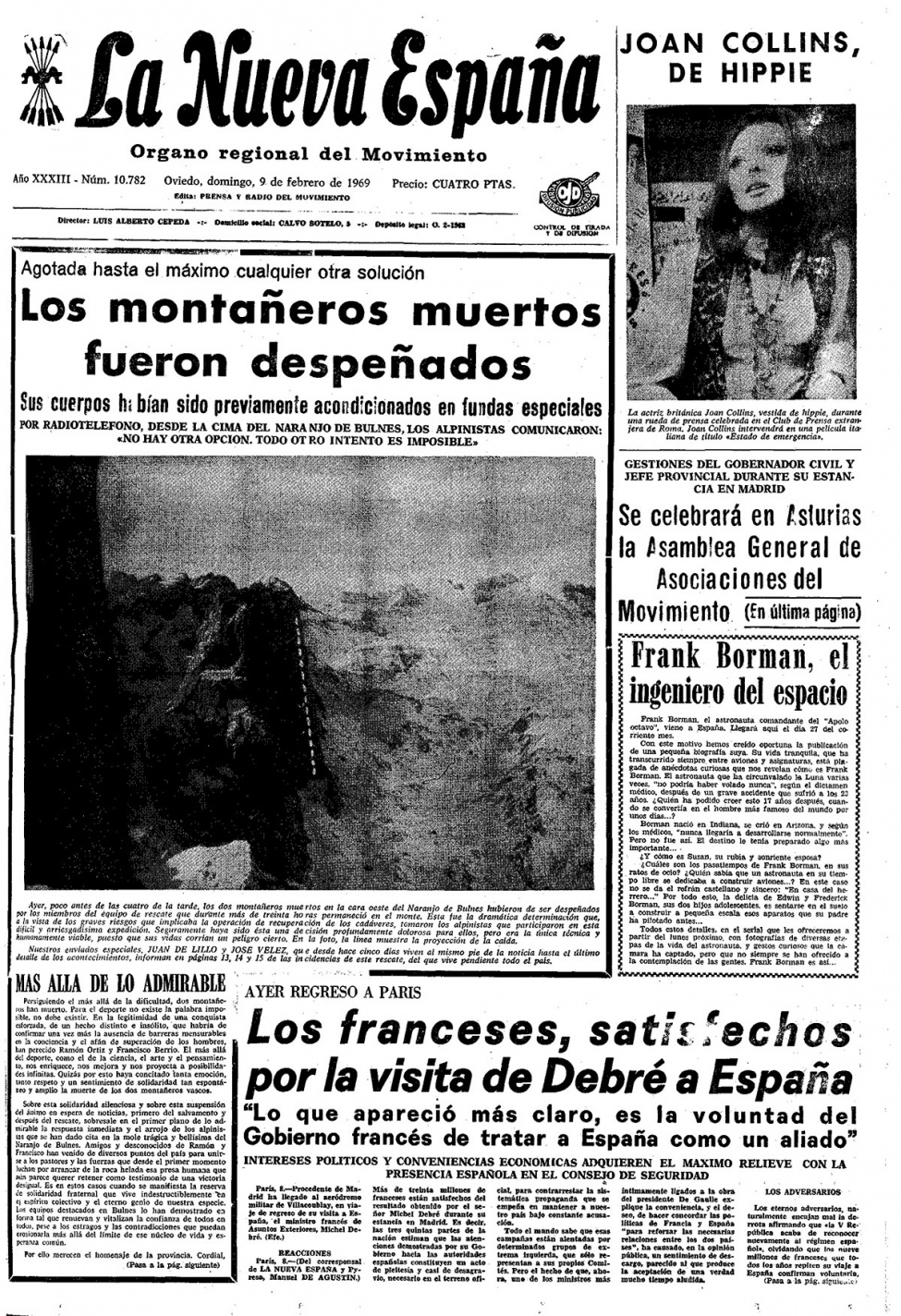 Portada del Domingo, 9 de Febrero de 1969