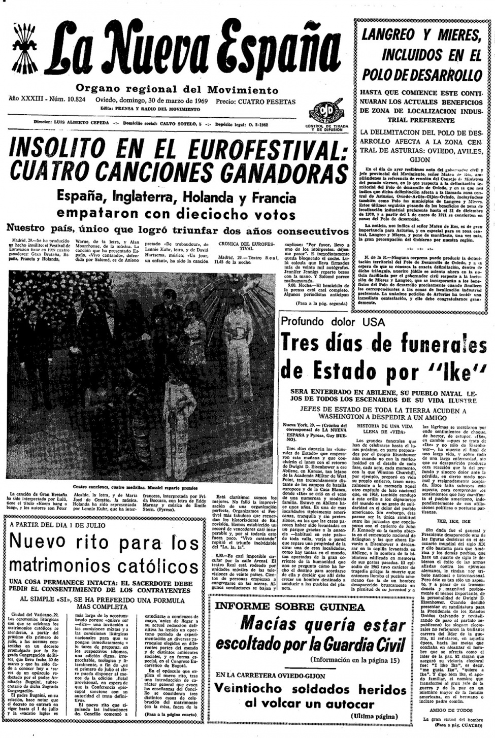 Portada del Domingo, 30 de Marzo de 1969