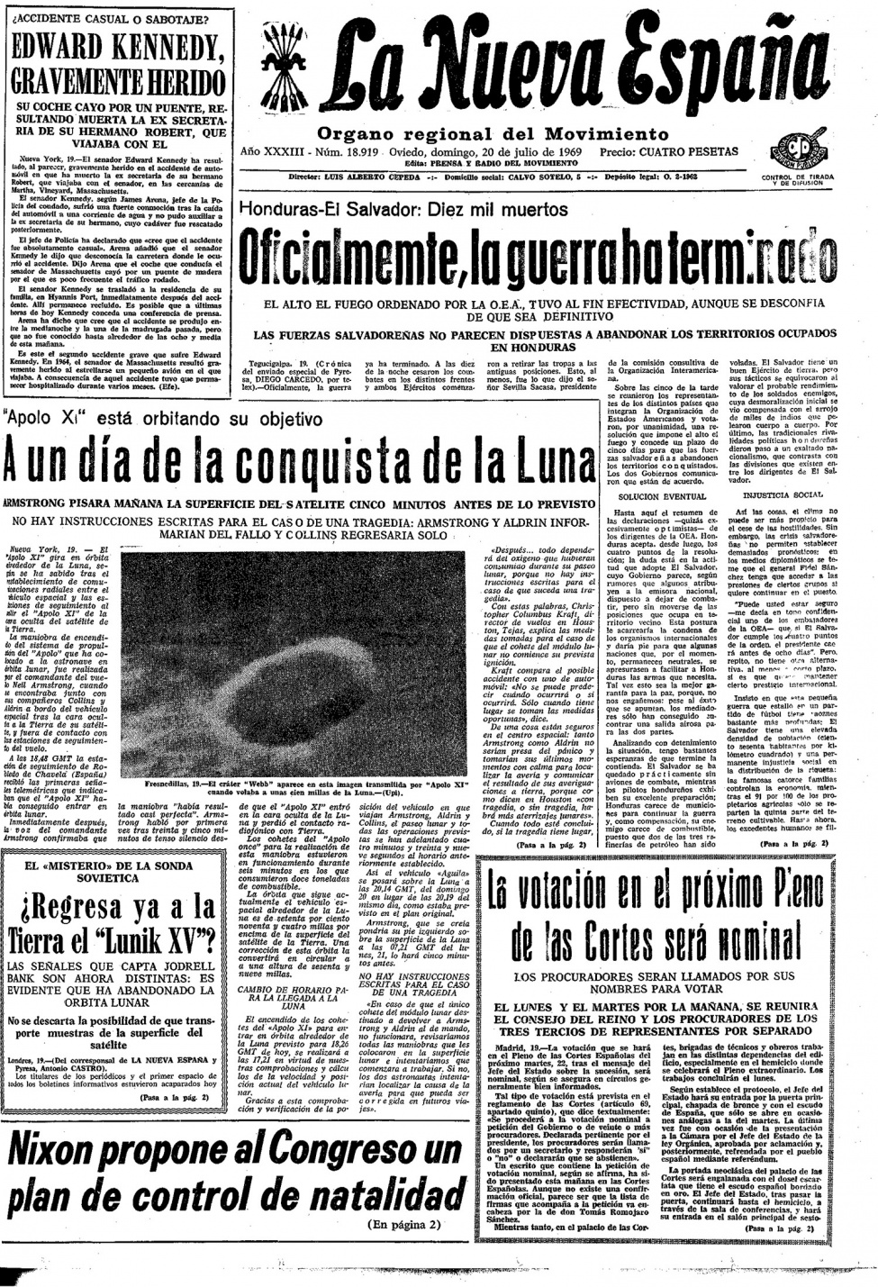 Portada del Domingo, 20 de Julio de 1969