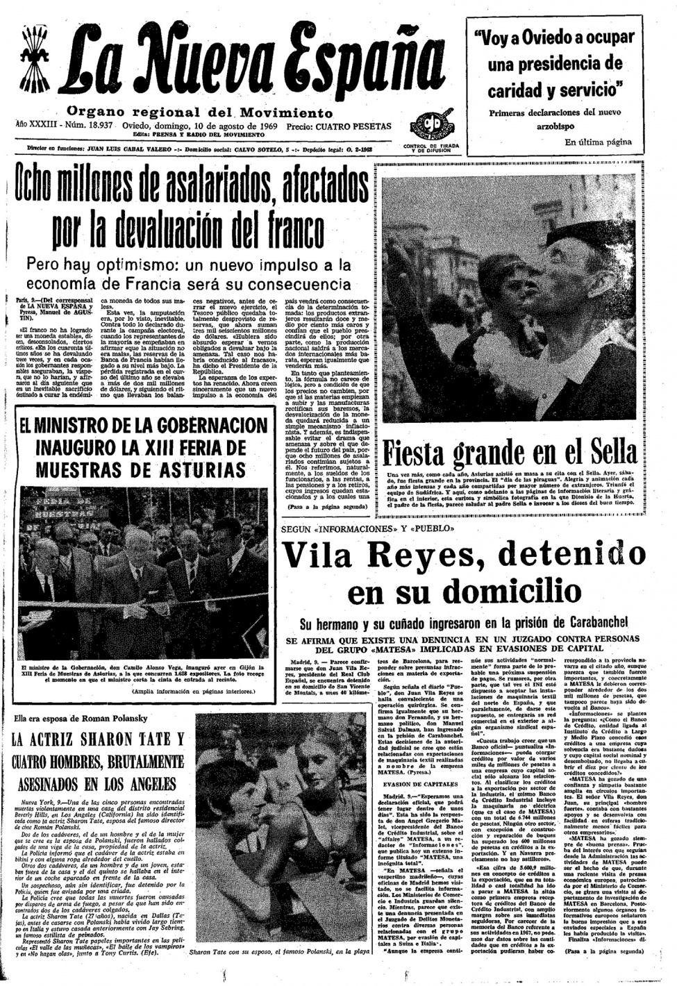 Portada del Domingo, 10 de Agosto de 1969