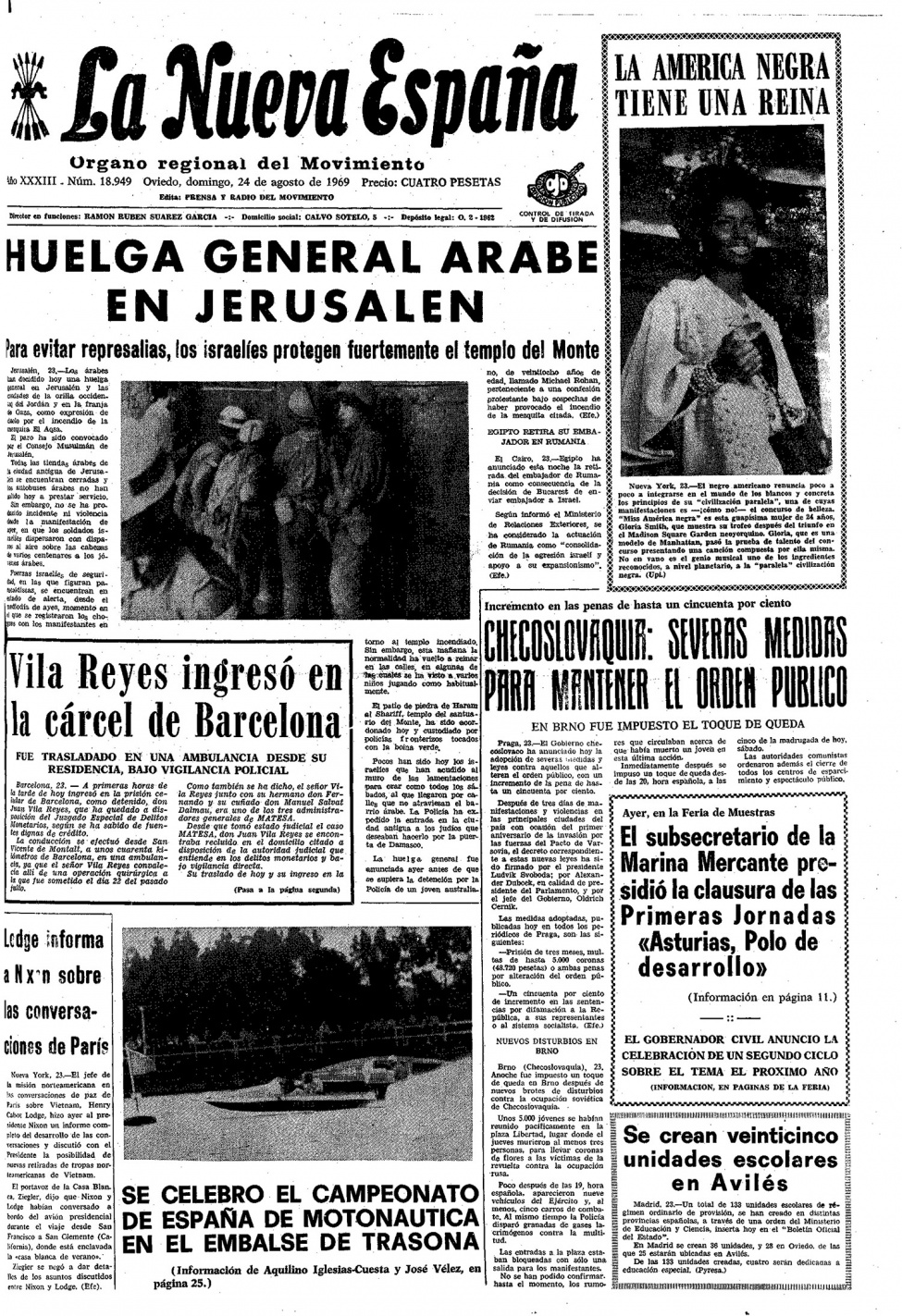 Portada del Domingo, 24 de Agosto de 1969