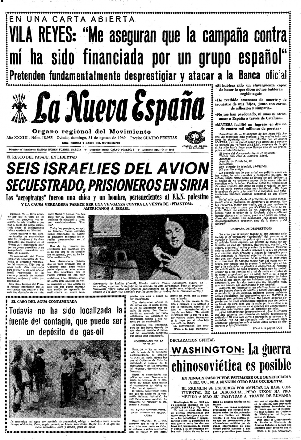 Portada del Domingo, 31 de Agosto de 1969