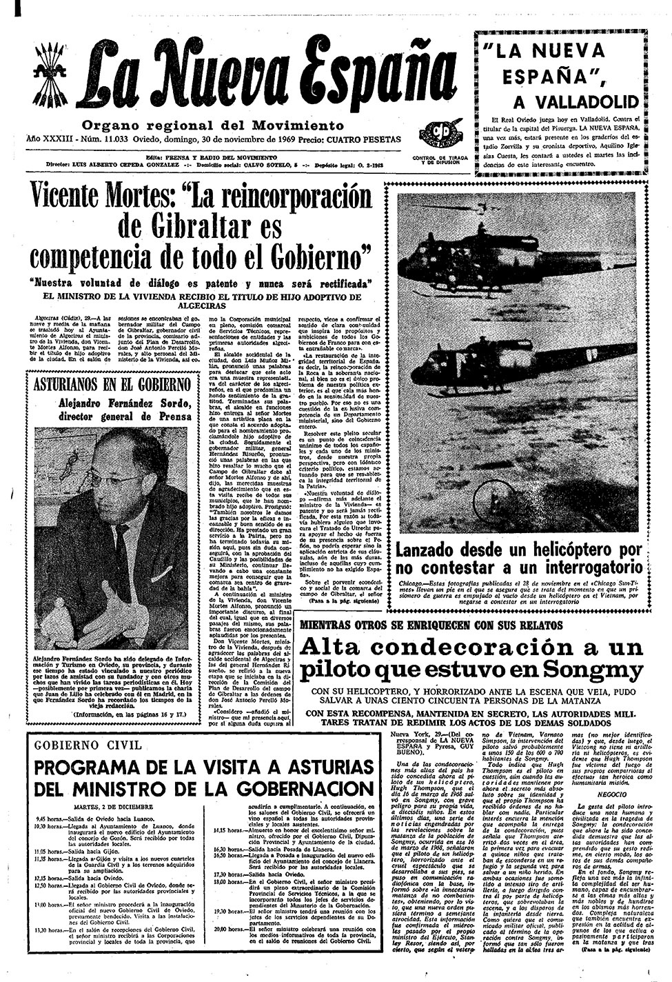 Portada del Domingo, 30 de Noviembre de 1969