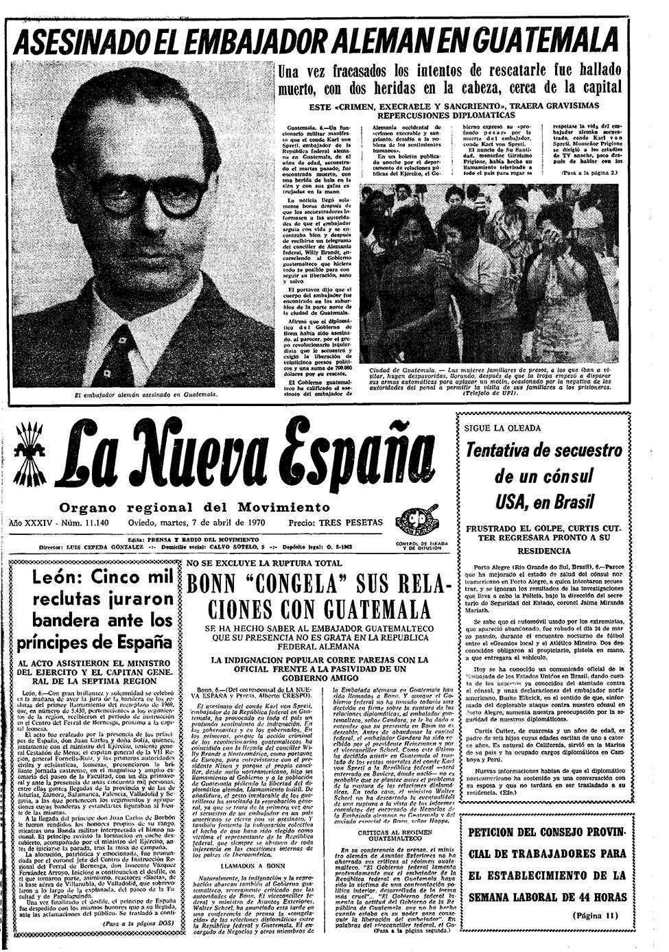 Portada del Martes, 7 de Abril de 1970