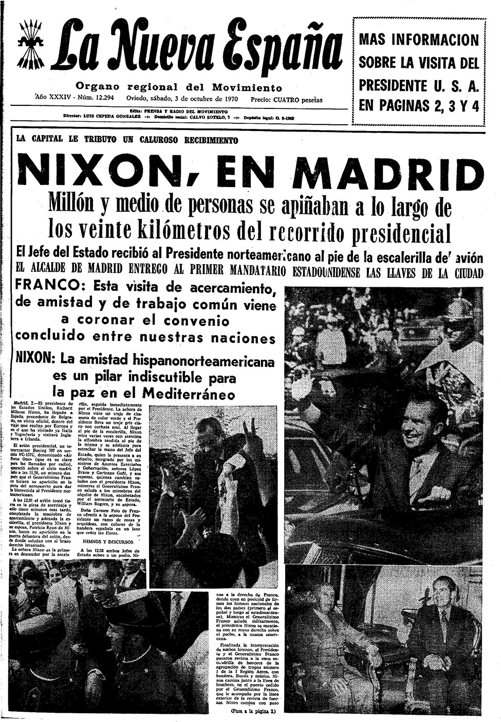 Portada del Sábado, 3 de Octubre de 1970