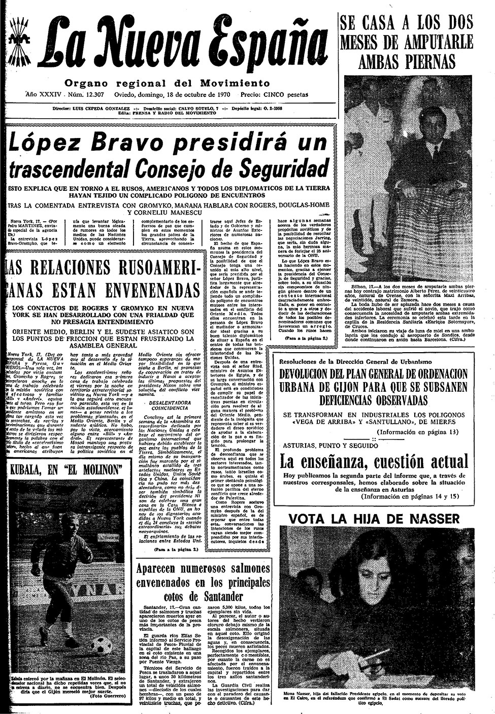 Portada del Domingo, 18 de Octubre de 1970