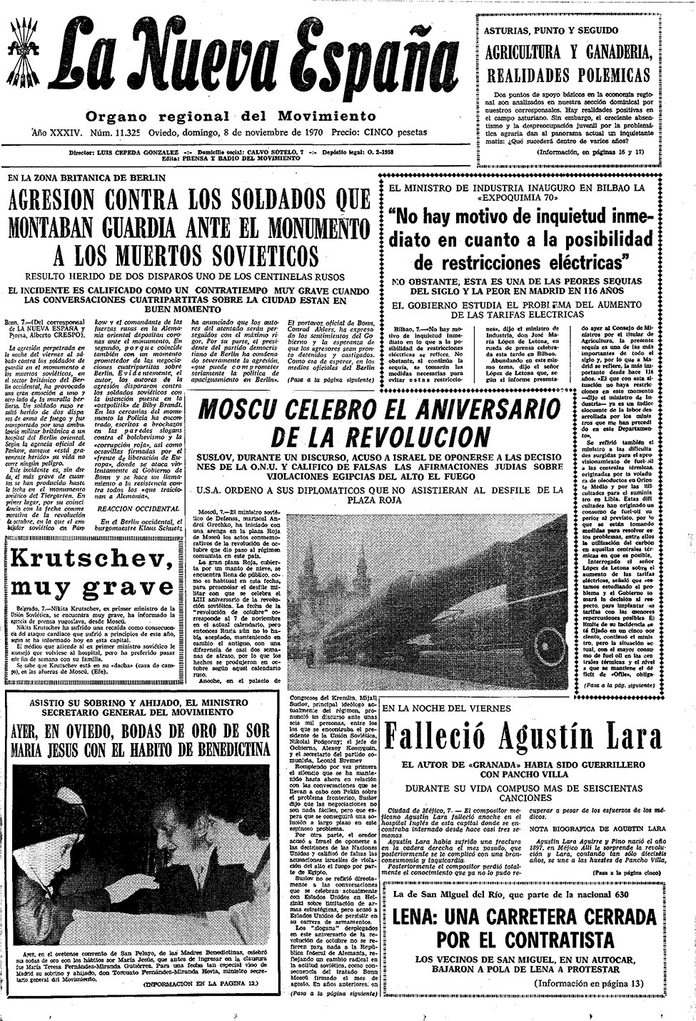 Portada del Domingo, 8 de Noviembre de 1970