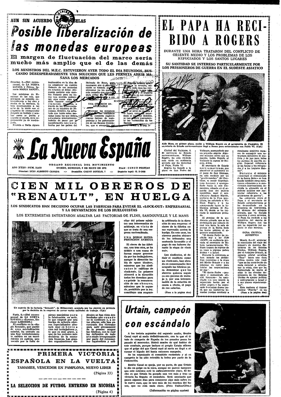 Portada del Domingo, 9 de Mayo de 1971