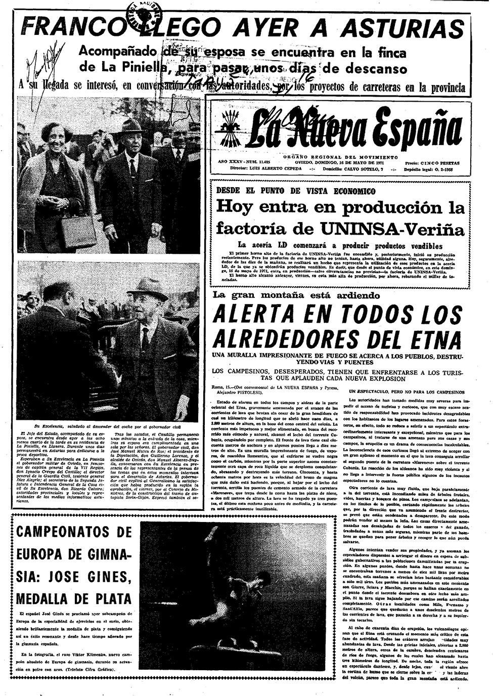 Portada del Domingo, 16 de Mayo de 1971