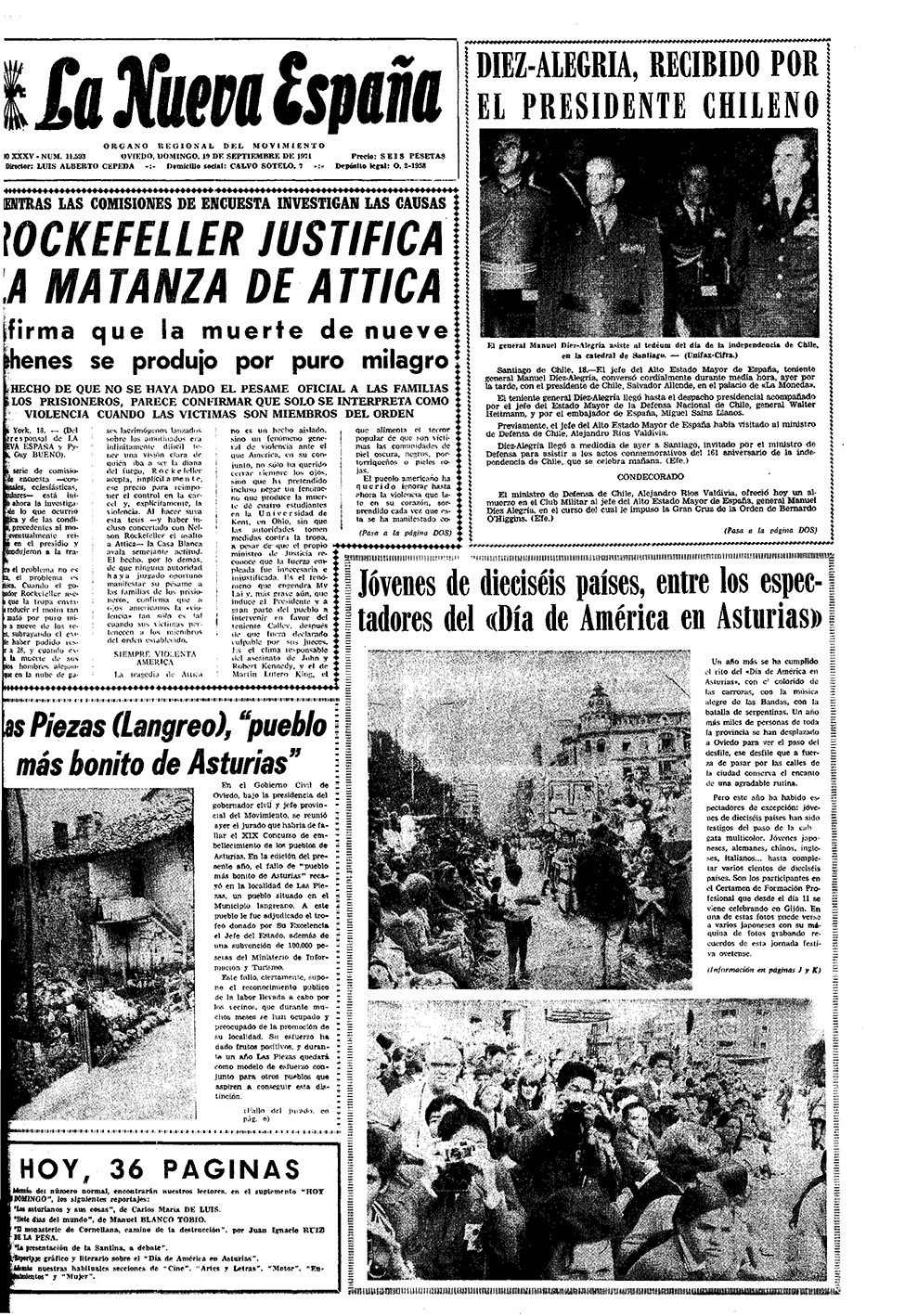 Portada del Domingo, 19 de Septiembre de 1971