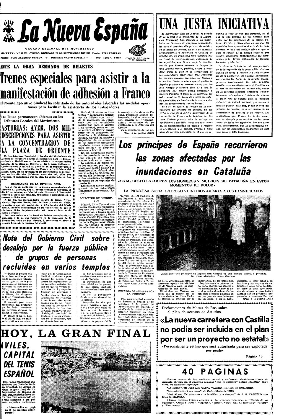 Portada del Domingo, 26 de Septiembre de 1971