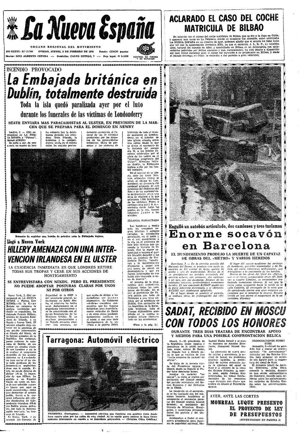 Portada del Jueves, 3 de Febrero de 1972