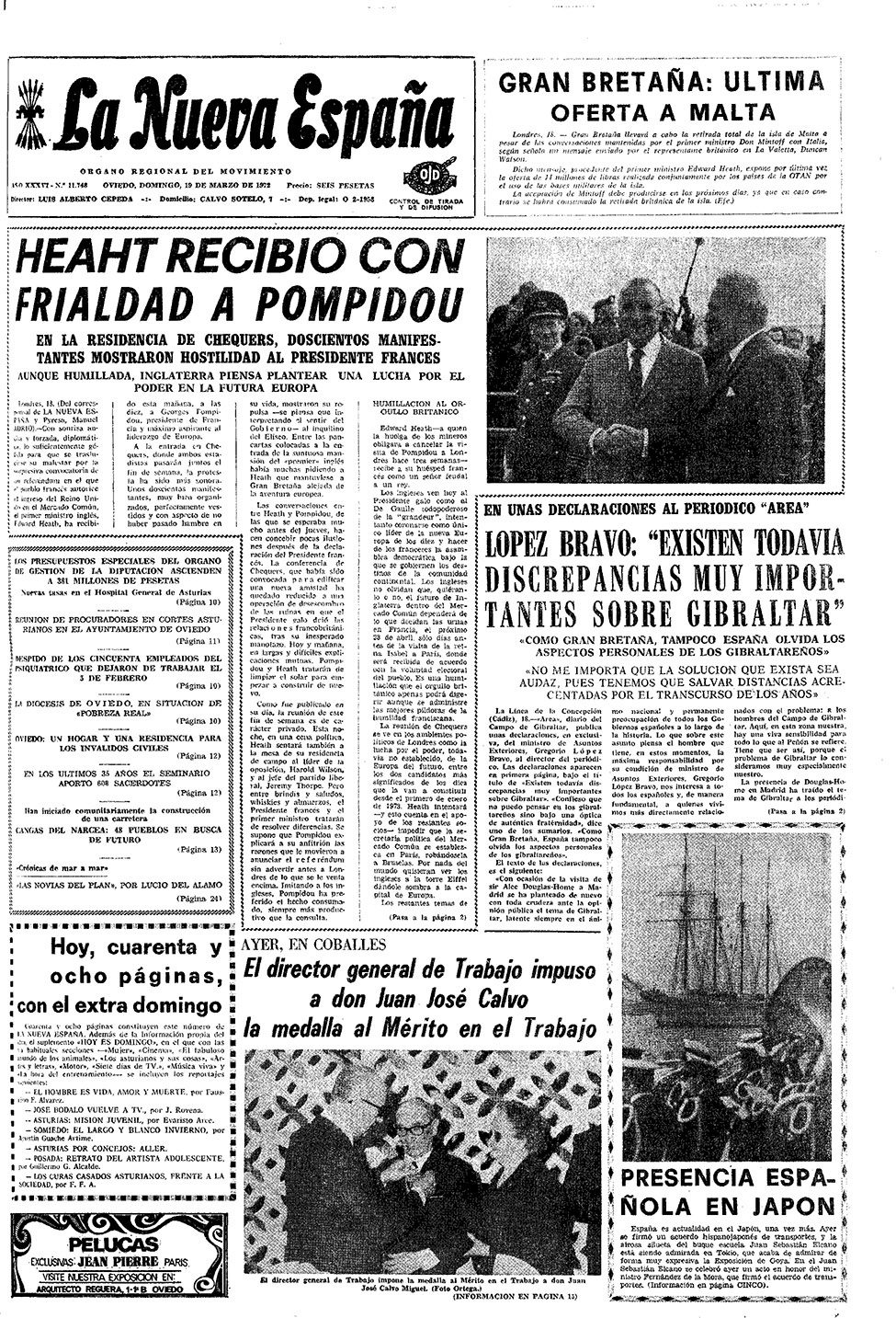 Portada del Domingo, 19 de Marzo de 1972