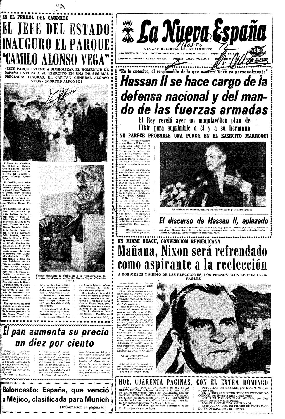 Portada del Domingo, 20 de Agosto de 1972