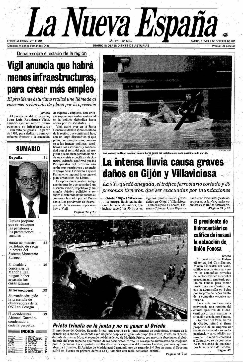 Portada del Jueves, 8 de Octubre de 1992
