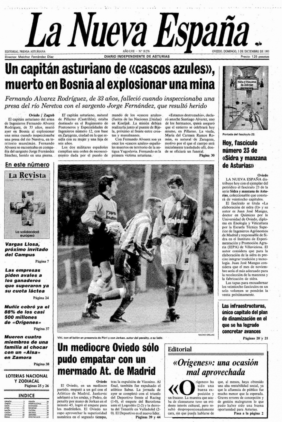 Portada del Domingo, 5 de Diciembre de 1993