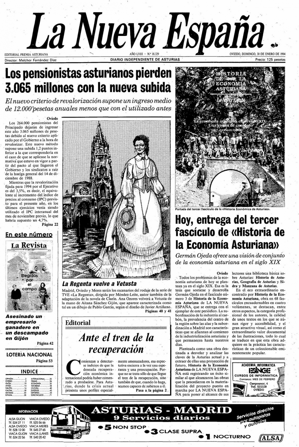 Portada del Domingo, 30 de Enero de 1994
