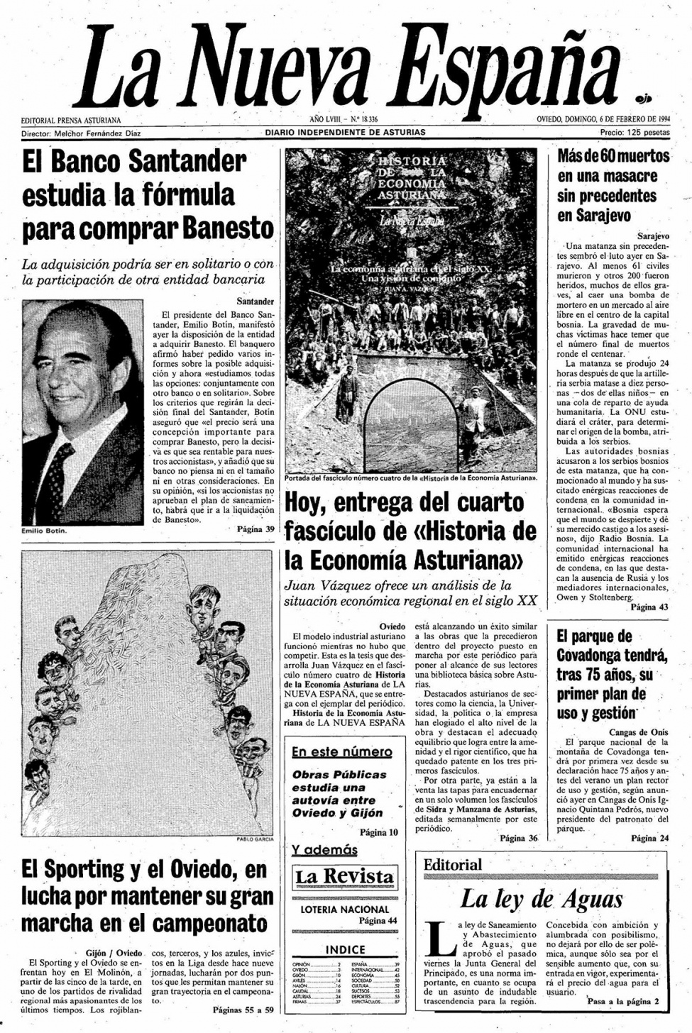 Portada del Domingo, 6 de Febrero de 1994