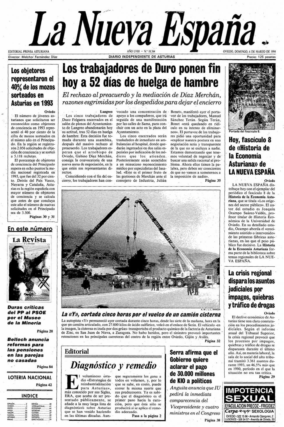 Portada del Domingo, 6 de Marzo de 1994