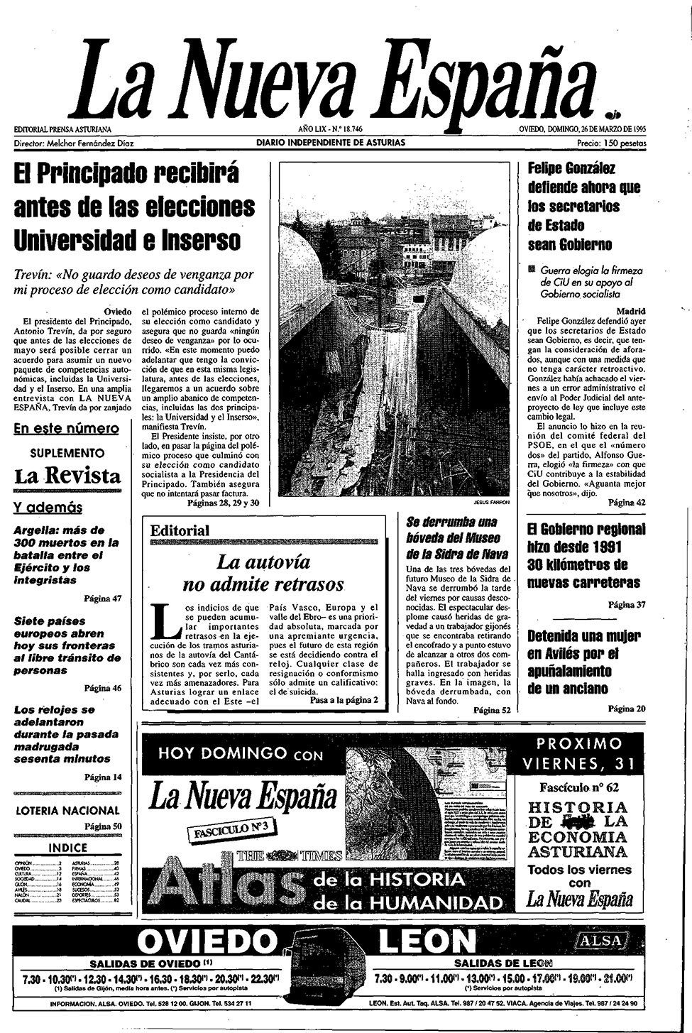 Portada del Domingo, 26 de Marzo de 1995