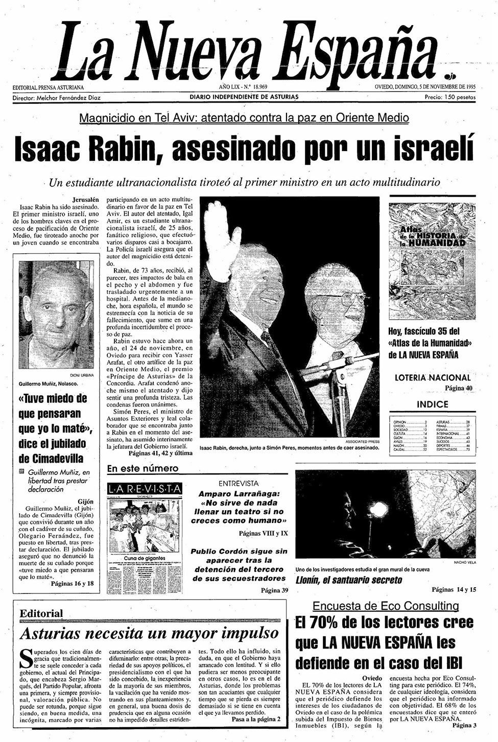 Portada del Domingo, 5 de Noviembre de 1995