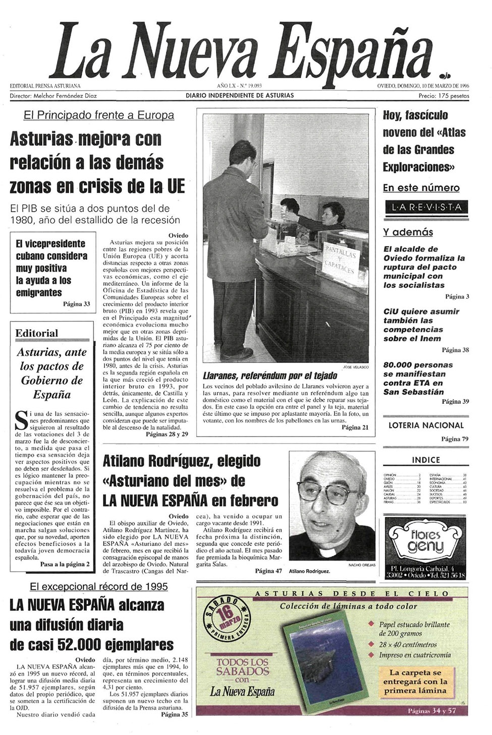 Portada del Domingo, 10 de Marzo de 1996