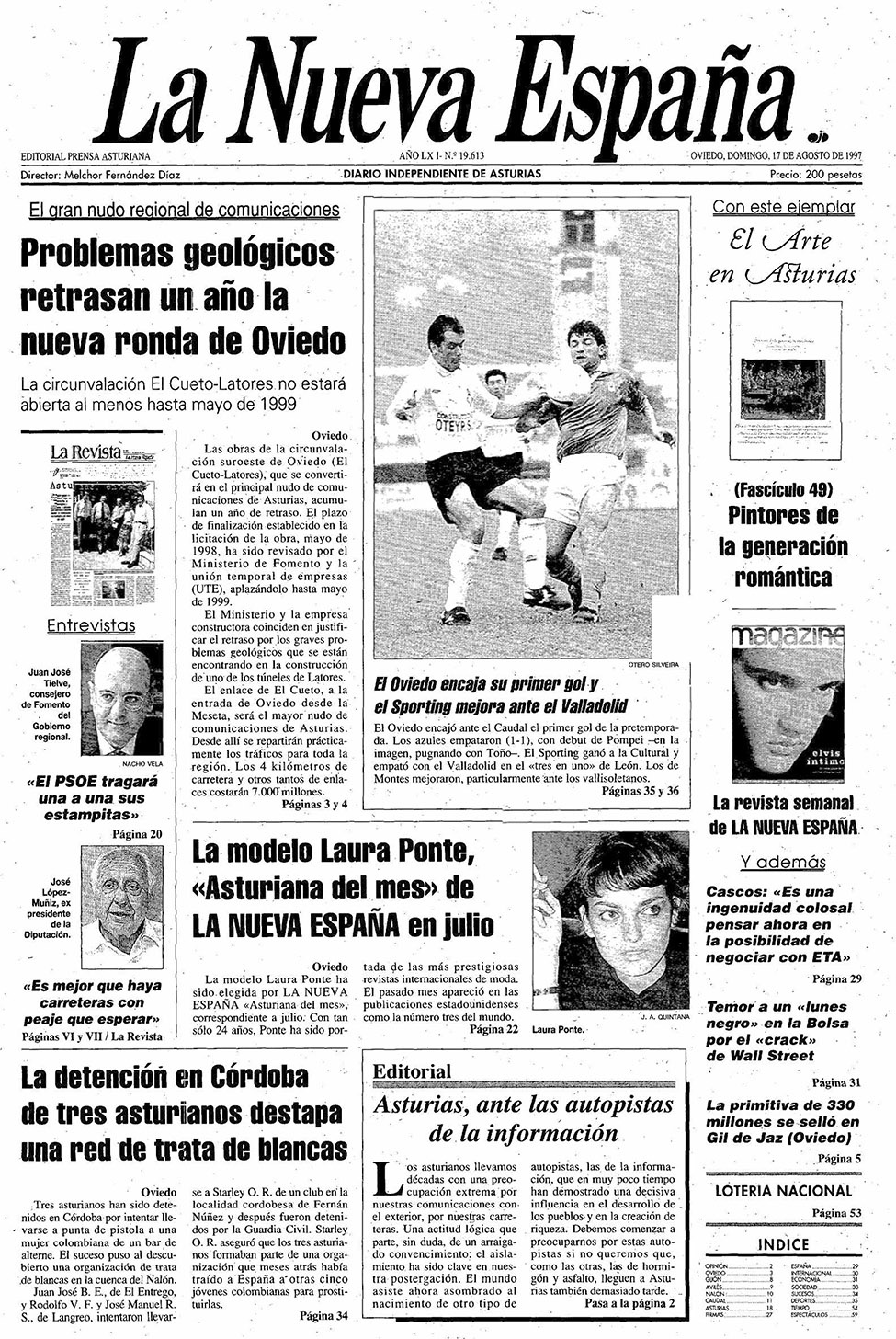Portada del Domingo, 17 de Agosto de 1997