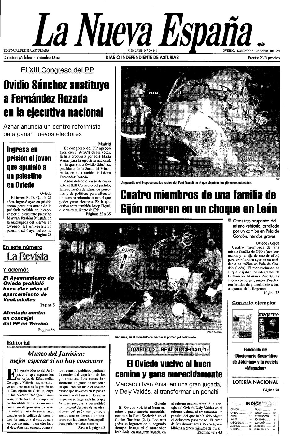 Portada del Domingo, 31 de Enero de 1999